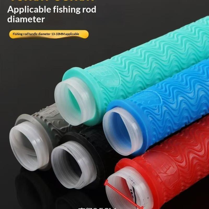 Fishing Rod Case - アウトドア釣り用品用ユニバーサル保護カバー、耐久性のあるシリコン製釣り竿ハンドルグリップ、滑り止め、衝撃吸収