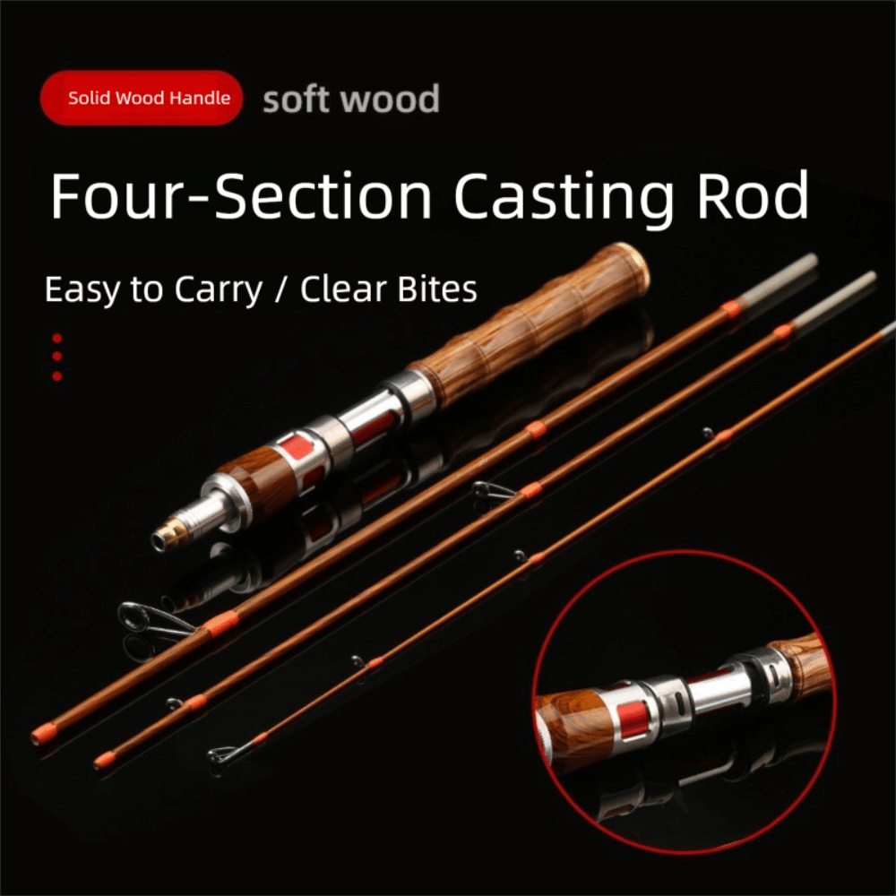 Fishing Rod Spinning - 4セクションスピニングフィッシングロッド、スピニングULパワーキャスティングフィッシングロッド、ポータブルカーボンカーボンファイバーフィッシングポール