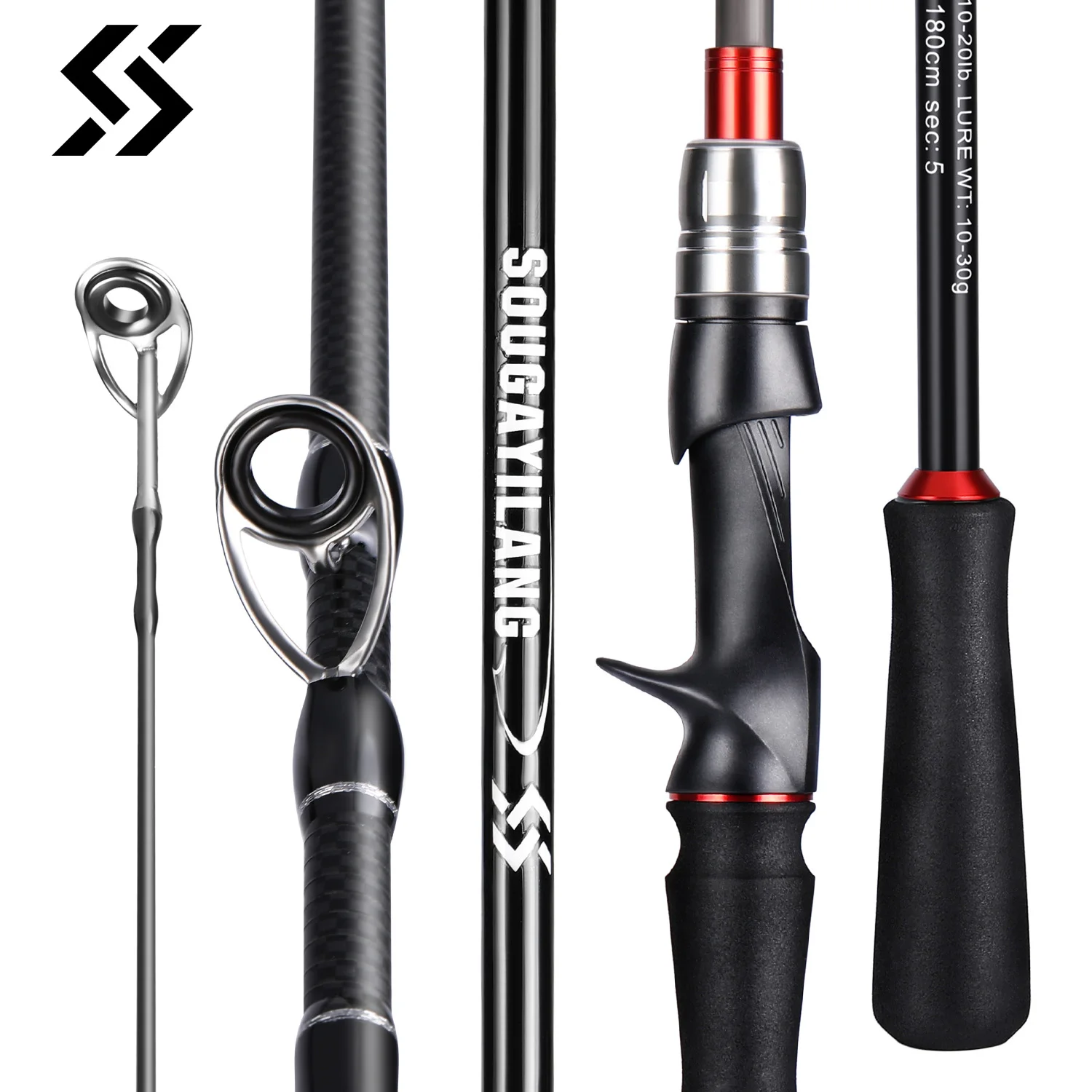 Fishing Rod Surf - Sougayilang-スピニングベイトキャスティングロッド,カーボンファイバーハンドル,ペスカフィッシング用,1.8m, 2.1m