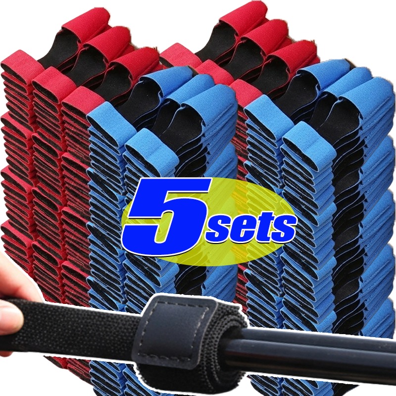 Fishing Rod Spinning - 釣り竿先端保護カバー 伸縮性ロッドベルトストラップ プロテクターキャップスリーブキット アウトドア ルアーキャスティング スピニングフィッシングポール用