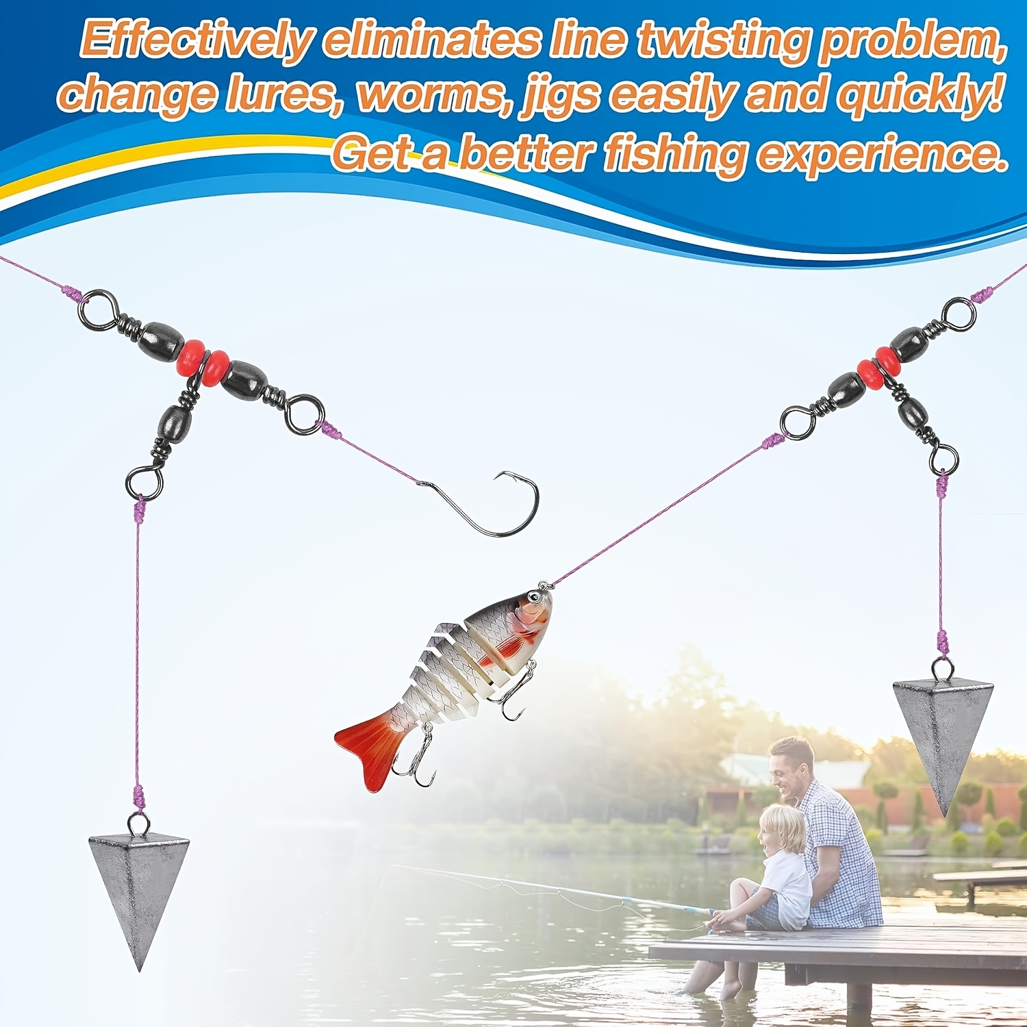 3 スリーウェイスイベル、トリプルスイベル T 字型バレルス - Fishing Rod Building Kit のレビューと価格
