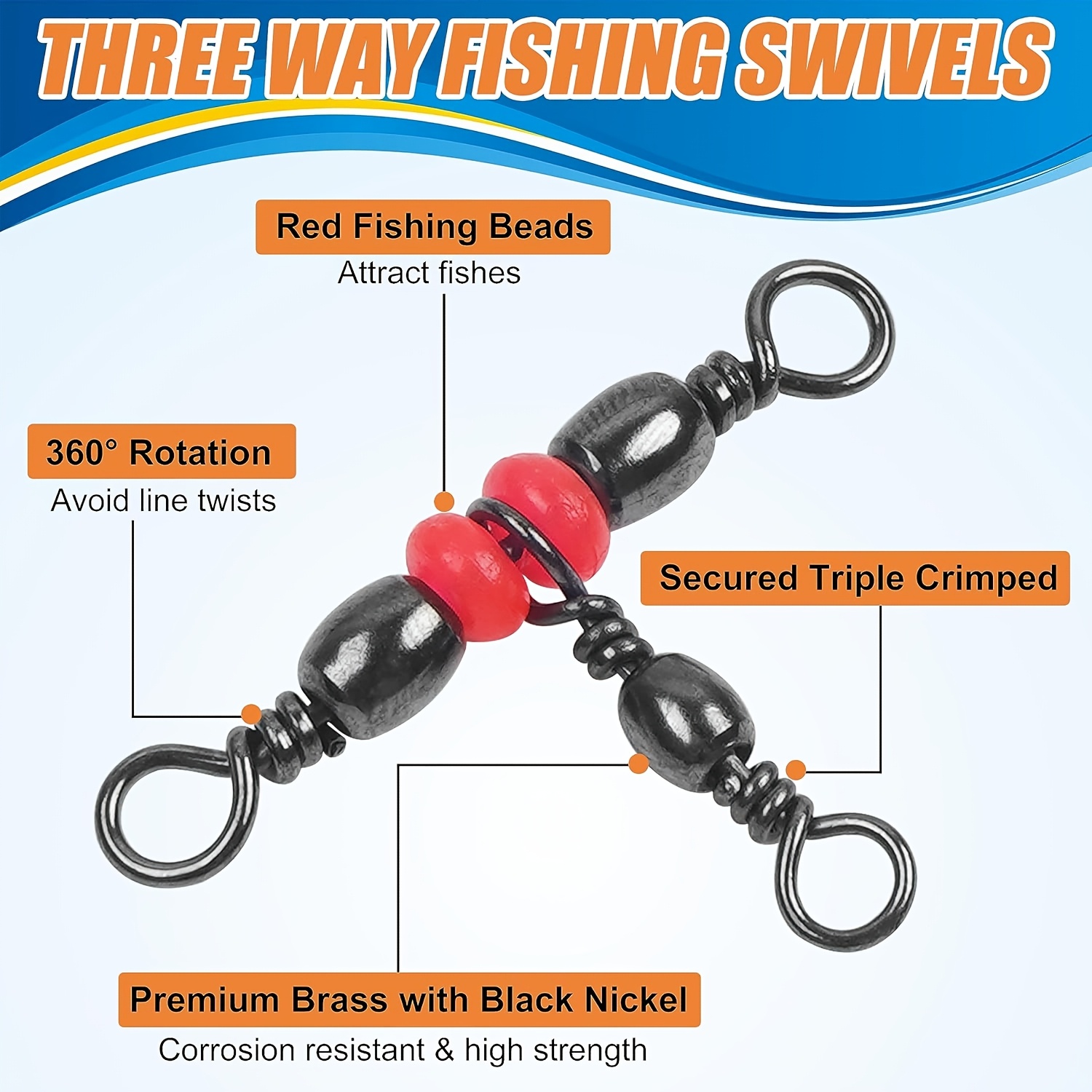 3 スリーウェイスイベル、トリプルスイベル T 字型バレルス - Fishing Rod Building Kit のレビューと価格