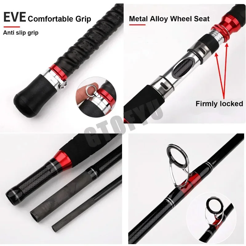 伸縮式携帯釣り竿 ルアーロッド 1.8m 2.1m 強力トロ - Fishing Rod Surf のレビューと価格