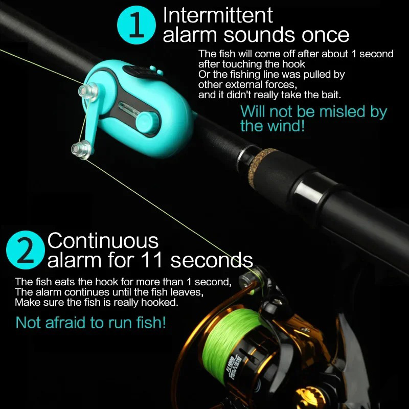 新しい釣り用アラーム電子ブザーインジケーターサイレンバイトベ - Fishing Rod Casting のレビューと価格