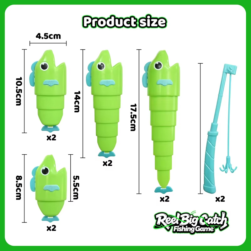 1～2人用の釣りゲーム、伸縮式ロッド付き、魚を獲るバトルトイ - Fishing Rod Casting のレビューと価格
