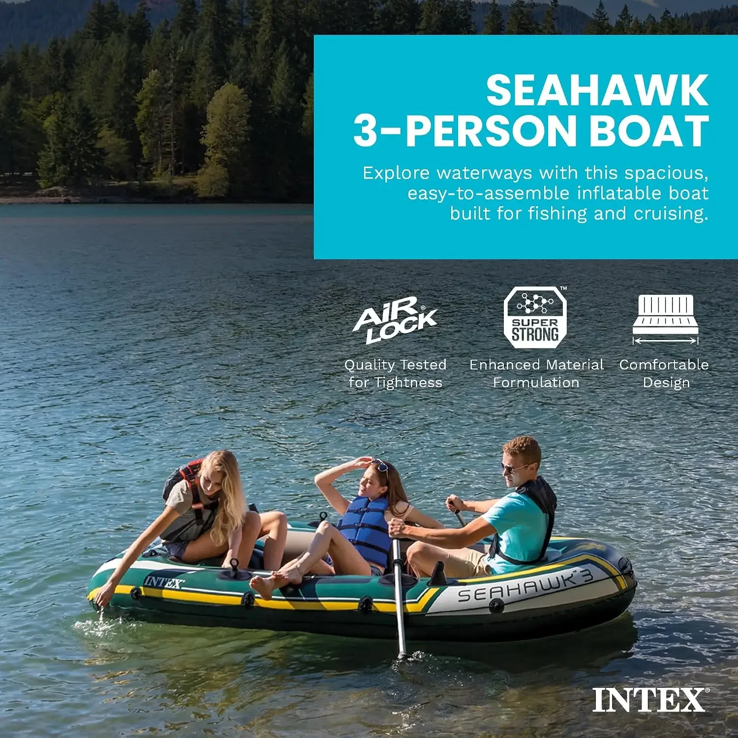 INTEX 66332EP シーホーク2 インフレータブルボ - Fishing Rod Holder のレビューと価格